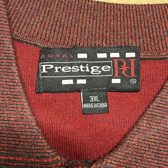 Royal Prestige Mens Polo Sweater Size 3XL Colorblock Elbow Patches Grandpacore - Picture 8 of 13